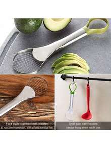 Stainless Steel Avocado Slicer, Avocado Pitter, Multi-Function Avocado Knife, Slicer, Masher, Pitter, Peeler, Kitchen Gadgets - Multicolor - View 3