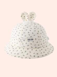 1pc Cherry Heart Bow Baby Hat, Spring Girls Sun Protection Bucket Hat, Infant Toddler Outdoor Hat For Summer - Multicolor - View 10