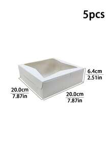Bộ 5/10 hộp bánh ngọt cao cấp kiểu Ins màu trắng có cửa sổ, hộp quà tặng dày dặn chống biến dạng, tinh tế và trang nhã, tối giản và sang trọng, thích hợp cho bánh ngọt, sô cô la, bánh quy, tiệc tùng, sinh nhật, đám cưới, lễ Phục sinh. - Nhiều màu - Xem 12