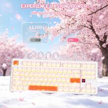 Teclado mecánico inalámbrico ATTACK SHARK X87, con receptor inalámbrico de 8K, batería de 10000mAh, pantalla de matriz de puntos, iluminación RGB de 16.8M, intercambiable en caliente, programable, adecuado para jugadores de PC - Ver 7