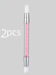 1 cọ silicon hai đầu, dùng để khắc hoa, vẽ đường nét, trang trí móng tay bằng bột. - Nhiều màu - Xem 9