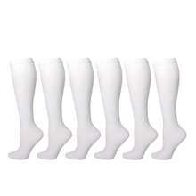 6 Pairs Copper Ion Compression Sports Socks, Unisex, Suitable For Cycling, Football, Basketball And Other Sports, Solid Color Long Socks, Comfortable And Warm - Multicolor - View 37