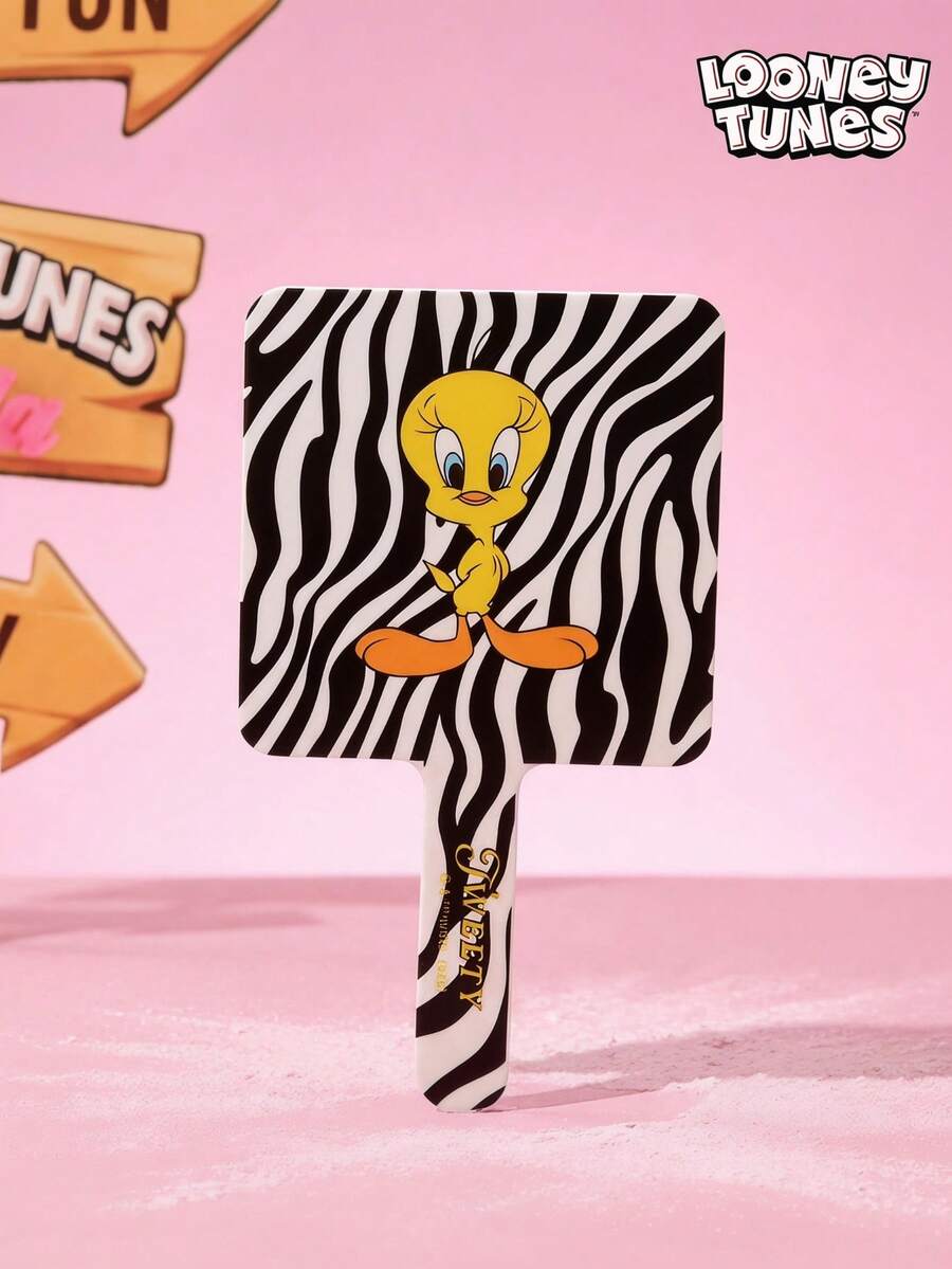 LOONEY TUNES X Joivida Zebra Pattern Cartoon Tunes Handheld Mirror Bathroom Mirror - one-size - View 1