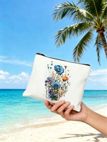 1/2 Peças Sacola de Lona com Estampa Floral e Bordado - Design Reutilizável e Leve, Sacola de Lona Estilo Boêmio Reutilizável, Bolsa de Ombro de Grande Capacidade, Sacola de Compras Elegante e Prática, Vermelho Vívido, Sacola Multiuso | Sacola de Viagem | Sacola Presente de Moda | Design Colorido, Adequada para Viagens, Compras, Presentes de Aniversário, Uso Diário, Trabalho, Passeios à Praia e Presentes Femininos. - Multicolorido - Visão 3