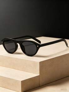 1pc Korean Fashion Cat Eye Rivet Chic Flattering Fashion Glasses - Multicolor - View 9