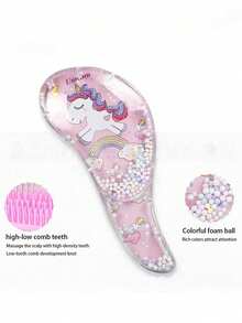 Bộ 2/3 lược chụp ảnh lưu niệm chủ đề mộng mơ, dụng cụ hữu ích cho tiệc ngủ, bộ lược massage chất lượng cao, lược gỡ rối trong suốt, lược nhựa lấp lấp lánh hình hoạt hình dễ thương cho trẻ em. - Nhiều màu - Xem 4