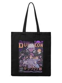 Laios Touden Dungeon Meshi Industrial Distressed Coated Canvas Tote Multi-Functional Travel Organizer - 黑色 - 查看 1
