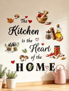 Kitchen/Dining Room Wall Decoration: Decorative Wall Stickers, Creative Kitchenware, Pepper/Salt English Slogan Stickers. - Multicolor - View 7
