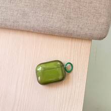 Stylish Simple Green And Grey And Wine Red And Red And Purple Five-Color Transparent Glossy Surface Earphones Cover Case For AirPods 1 2 3 4 Pro Pro2 Pro3 - Green - View 5