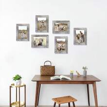 Bộ 6 khung ảnh trang trí kiểu Âu và Mỹ, có thể đặt ngang hoặc dọc, phù hợp với ảnh kích thước 3.5"X5", 4"X6", 5"X7", 6"X8", 8"X10", thích hợp để trưng bày trong phòng ngủ, phòng khách, hành lang, phòng học, studio (Giấy in ảnh được tặng kèm ngẫu nhiên). - 6Pcs - Xem 10