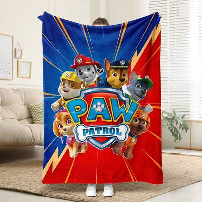  1 chiếc chăn nhung in hình nhân vật Paw Patrol, chất liệu vải flannel mềm mại cao cấp, in kỹ thuật số không gây dị ứng, thích hợp cho giường, ghế sofa, cắm trại, du lịch, ô tô, món quà lý tưởng cho sinh nhật, ngày lễ, mọi mùa.