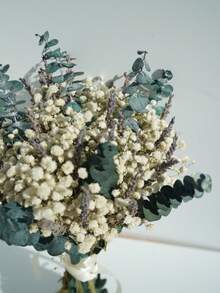 1 Bouquet Mixed Fake Flowers Including Baby's Breath, Eucalyptus, Lavender, Suitable For Wedding Decor, Tabletop Centerpiece, Home Decoration, DIY Floral Arrangement, Vase Filler, Wedding Bouquet, Party Flowers - Green - View 4