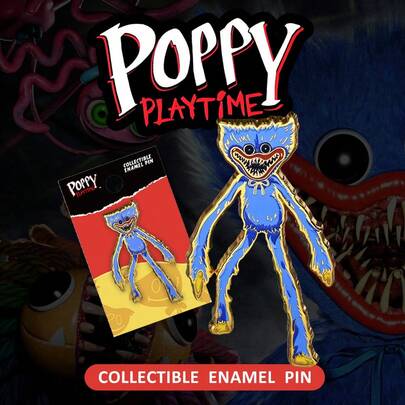  Poppy Playtime Officially Licensed Zinc Alloy Enamel Pin Huggy Wuggy Collectible Pins Men's/Women's Brooches Novelty Jewelry Anime Backpack Pin Jacket Lapel Pin Collectible Merch 1Pc MOB Entertainment