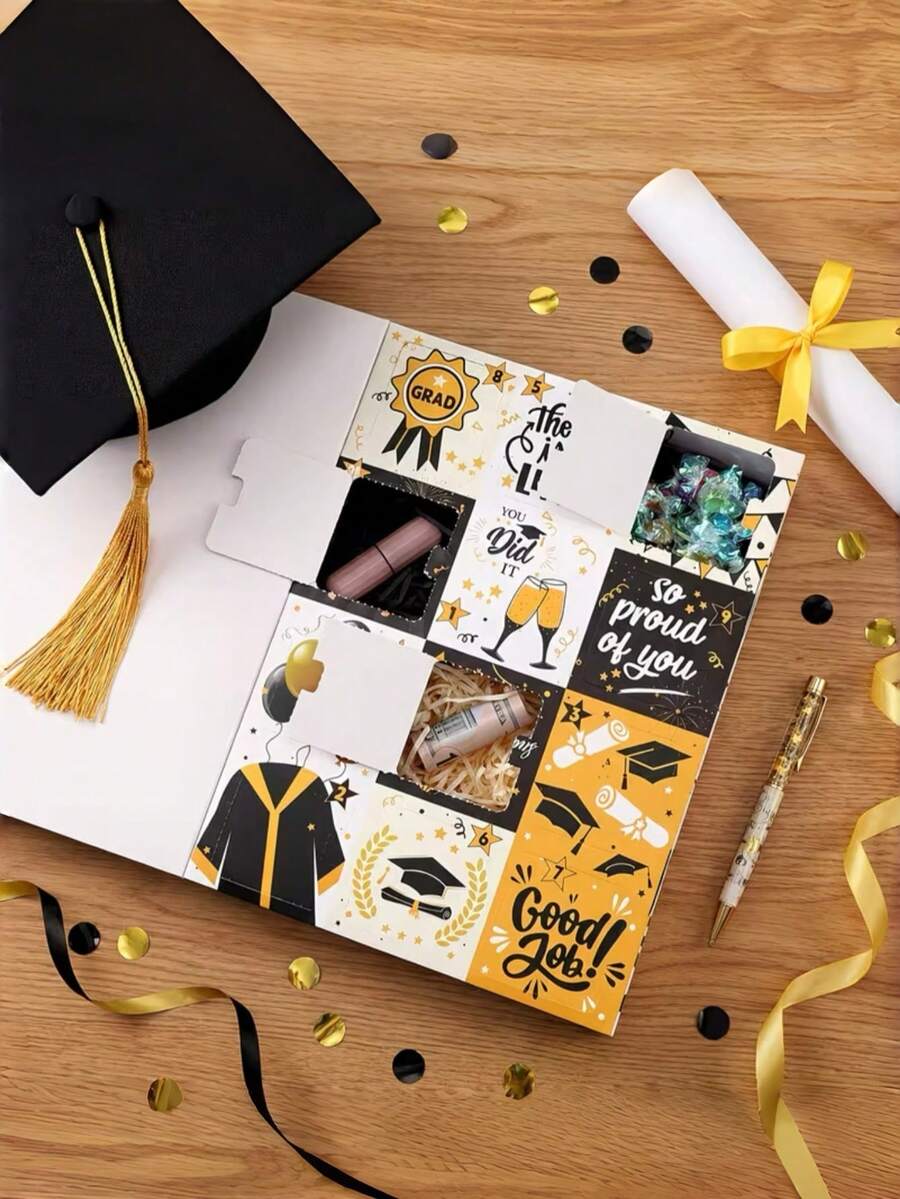 1 Set Graduation Gift Candy Box, Gift Packaging Box, Suitable For Graduation Party Gifts, Graduation Party Games - Multicolor - View 1