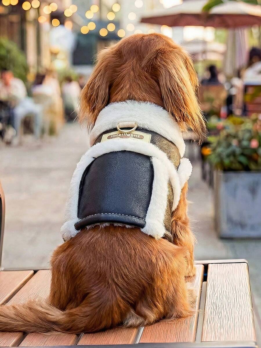 PETCIRCLE 1件寵物衣服 戶外室內穿著 歐美風 日韓風 比熊泰迪小狗幼犬貓咪衣服 休閒舒適酷帥男孩小紳士夾克 - 彩色 - 查看 1
