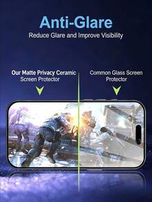 NNBILI 2片裝超薄磨砂霧面隱私陶瓷膜，適用於 Galaxy S21/S21+/S21Ultra/S22 5G/S22+5G/S22Ultra/S23Ultra S23/S23+/S24/S24Plus/S24 Ultra/S25/S25Plus/S25Ultra/S25Edge/S26/S26Plus/S26Ultra 系列，高級磨砂表面，隱私螢幕保護貼，非玻璃材質 - 黑色 - 查看 6
