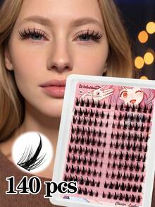 Waloshow Bộ mi giả 10D 140/100 dạng chùm, 10 hàng, tự nhiên và chân thực, kiểu Châu Âu 3 bước, mi Wet Mango, mi giả 3D đan chéo, mi giả tự nhiên cho cosplay hoạt hình, dụng cụ trang điểm, mi dày cong dùng hàng ngày, mềm mại và không gây kích ứng, có thể tái sử dụng, quà tặng Valentine, kèm cọ kẻ lông mày dùng một lần (tùy chọn). - CC - Xem 6
