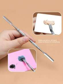 2 que trộn hai đầu bằng thép không gỉ, dụng cụ thoa gel nối móng nghệ thuật - Nhiều màu - Xem 9