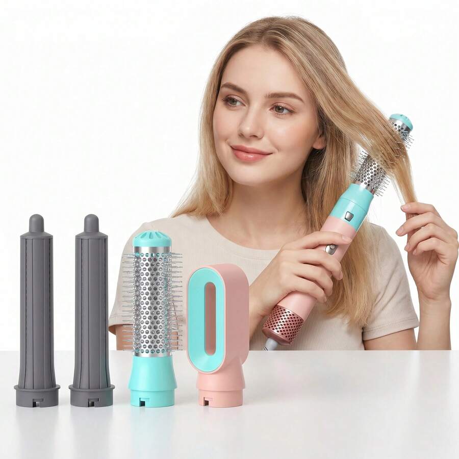 5-In-1 Professional Hair Dryer With Curling, Straightening, Drying And Other Functional Attachments, Multi-Function Hot Air Styler