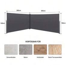 Extendable Side Awning For Balcony, Garden And Terrace, Privacy Screen, Windbreak, Waterproof, Sun Protection. - Dark Gray - View 14