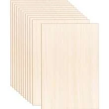 7 片装椴木板，适用于工艺品制作 - 12 x 8 英寸 - 3 毫米厚胶合板，表面光滑 - 未加工木板，适用于激光切割、木刻、建筑模型、染色 - A - 查看 1