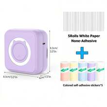 Mini Label Printer, Portable Inkless Thermal Printer, Suitable For DIY Journaling, Travel, Notes, Photos, Labels, Memos, Compatible With IOS And Android - Multicolor - View 4