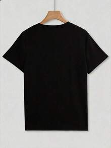 Selamara Women's Casual Round Neck Short Sleeve T-Shirt With Palm Tree Pattern For SummerBreathable And Comfortable - Black - View 2