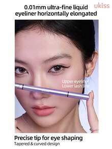ukiss 0.25毫升+50毫克双头眼线液，0.01毫米超细液体眼线液+凝胶眼线液，顺滑持久，防水防晕染，易于上妆，不褪色，速干，多用途眼线液，超细精准线条 - #02 Meteorite Brown - 查看 10