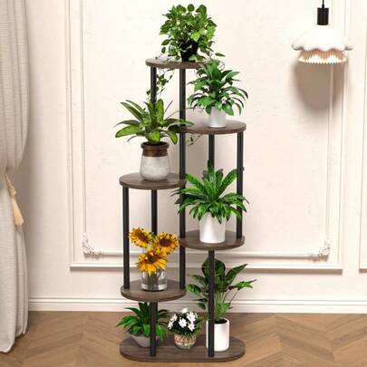 1个极简多层植物架，适用于客厅、阳台、室内植物架和置物架，节省空间