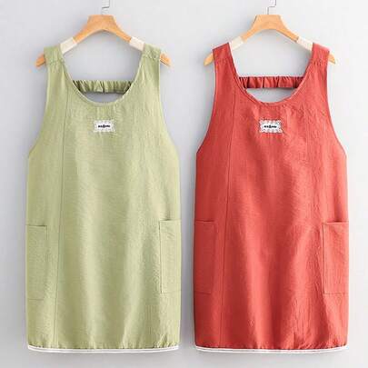 Fresh & Fashionable Waterproof Apron, Lightweight Soft Breathable Kitchen Cooking Apron For Women, Summer