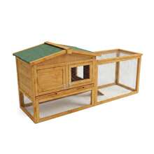 2-Story Wooden Rabbit Hutch & , Wooden Hen House With Nesting Box – 6 Ventilation Doors, Removable Tray & Ramp, Outdoor Poultry Cage For 4-6 Chickens - Wood color - 查看 1