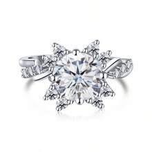 1 chiếc nhẫn bạc S925 đính đá Moissanite tròn 2 carat, trang sức nữ, nhẫn cưới/nhẫn đính hôn, thích hợp đeo hàng ngày và dự tiệc, kèm hộp quà tặng. - Một chiếc 2CT - Xem 21