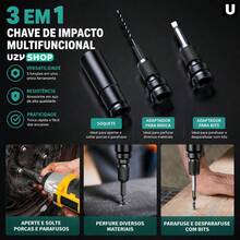 Cordless 450nm Impact Wrench With 2 X 21V Brushless Batteries And Carrying Case With 14 Accessories, Dual Voltage - 查看 4