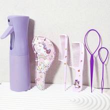 Hair Styling Set, 6pcs Set With Hair Brush, 2pcs Comb, 200ml Spray Bottle, And Two Hair Tail Tools, Suitable For Home Salons - Multicolor - View 9