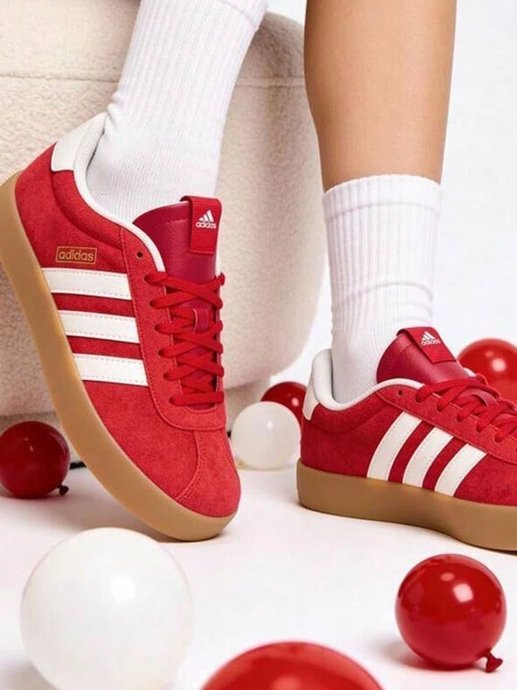 Giày thể thao cổ thấp adidas VL COURT 3.0 thoải mái, đa năng, phong cách thường ngày, cơ bản, dành cho cả nam và nữ, màu đỏ. - Đỏ - Xem 1