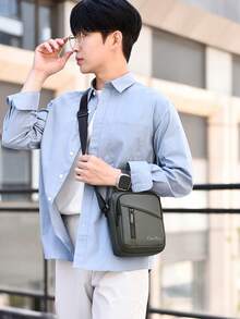 Túi đeo chéo nam bằng da mới, dung tích lớn, chống thấm nước và chống mài mòn, túi đeo vai cho sinh viên, túi đi học, túi vuông nhỏ đa năng hàng ngày, túi đi làm ngoài trời. - Nhiều màu - Xem 6