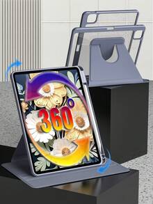 Ốp lưng xoay 360 độ, chống sốc, chịu áp lực cao và chống trầy xước, có chức năng tự động bật/tắt màn hình, tương thích với ngăn đựng bút tích hợp và góc nhìn linh hoạt. - Bụi tím - Xem 4