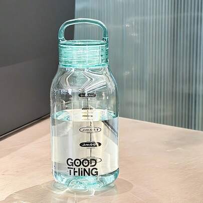 1个透明水瓶，防漏耐热，便携式水杯，适合学校、家庭、办公室、户外日常使用，时尚便捷。