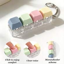 1pc Low-Profile Mechanical Keyboard Stress Relief Toy - Colorful Keychain, Squeeze Toy For Relaxation, Minimalist & Fashionable Design, Suitable For Office, Library, Stress Relief Toy, Keyboard Keychain Fidget Toy - Multicolor - View 2