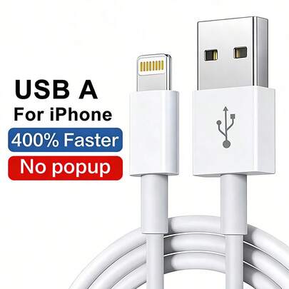 1米 USB 转 Lightning 数据线 | 快速充电线，兼容 14、14 Pro Max、13/12/11/X/XS/XR/8，采用无氧铜材质，USB-A 转 Lightning 数据线，3.3 英尺（1 米），快速充电线，USB-A 电源输出充电线，兼容 14/13/12/11/XS/XR/X/8/