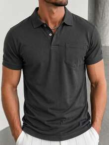 Men's Polo Shirt With Pocket - Gris Oscuro - Ver 1
