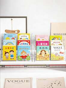 1 kệ đựng sách trong suốt cho phòng trẻ em, giá để sách trẻ em. - trong suốt - Xem 2