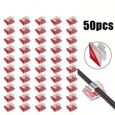50个/包 数据线桌面整理器，手机充电线桌面线缆隐藏器，家用网络线缆，汽车内饰线缆整理器
