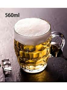 1个/2个装带把手的不易碎亚克力啤酒杯 - 大容量防碎啤酒杯，是世界杯观赛派对、酒吧和家庭酒吧的理想之选，经久耐用，适合饮用啤酒、麦芽酒和精酿啤酒，透明创意啤酒杯，山茶花杯，水杯，咖啡杯，冷饮牛奶果汁杯，马克杯 - 無色 - 查看 16