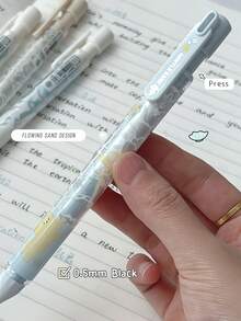 Bộ 4 bút bi gel Gentle Sand, họa tiết mèo dễ thương Kawaii, mực gel khô nhanh 0.5mm, viết trơn tru, màu đen, đồ dùng học tập cho học sinh, văn phòng phẩm, quà tặng cho bé gái. - Bộ sưu tập mèo - Xem 5