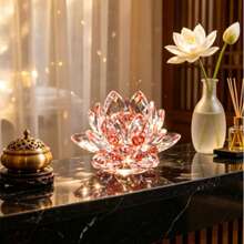 1 Tượng hoa sen pha lê đỏ, vật trang trí nhà cửa lấp lánh, thích hợp cho phòng khách, văn phòng, đám cưới, bàn thờ thiền định, quà tặng sinh nhật/tân gia lý tưởng cho phụ nữ, mẹ, bạn bè. - Nhiều màu - Xem 1