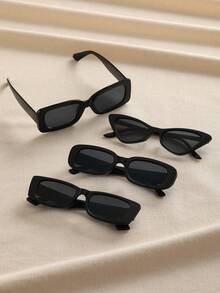 4pcs Women Personalized Pilot Frame Classic Elegant Sunglasses For Tropical Beach Vacay Musical Festival Beach Accessories - 彩色 - 查看 4