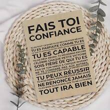 一套 - 法式励志贺卡（含信封） - “Fais Toi Confiance”（相信自己），适合送给家人、朋友和特殊场合，个性化鼓励卡，励志墙饰 - A - 查看 3