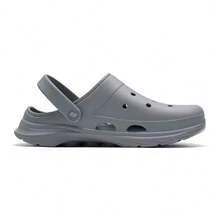 Skechers Zuecos con plataforma estilo nube | Sandalias reversibles de playa casuales para hombre, de una sola pieza, con amortiguación de EVA, impermeables y transpirables. - Gris - Ver 3