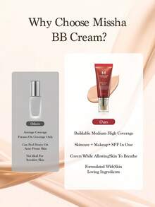 Missha 全效遮瑕BB霜，抗衰老SPF42 - MISSHA M完美遮瑕，50毫升 - 持久全效遮瑕，保湿滋润，打造完美肌肤妆容，CC霜，美白保湿霜，节日必备，玫瑰少女魅力，圣诞礼物，返校季、新娘妆、夏季妆容、情人节妆容、度假妆容的时尚彩妆品牌 - 21號淺米色 - 查看 6